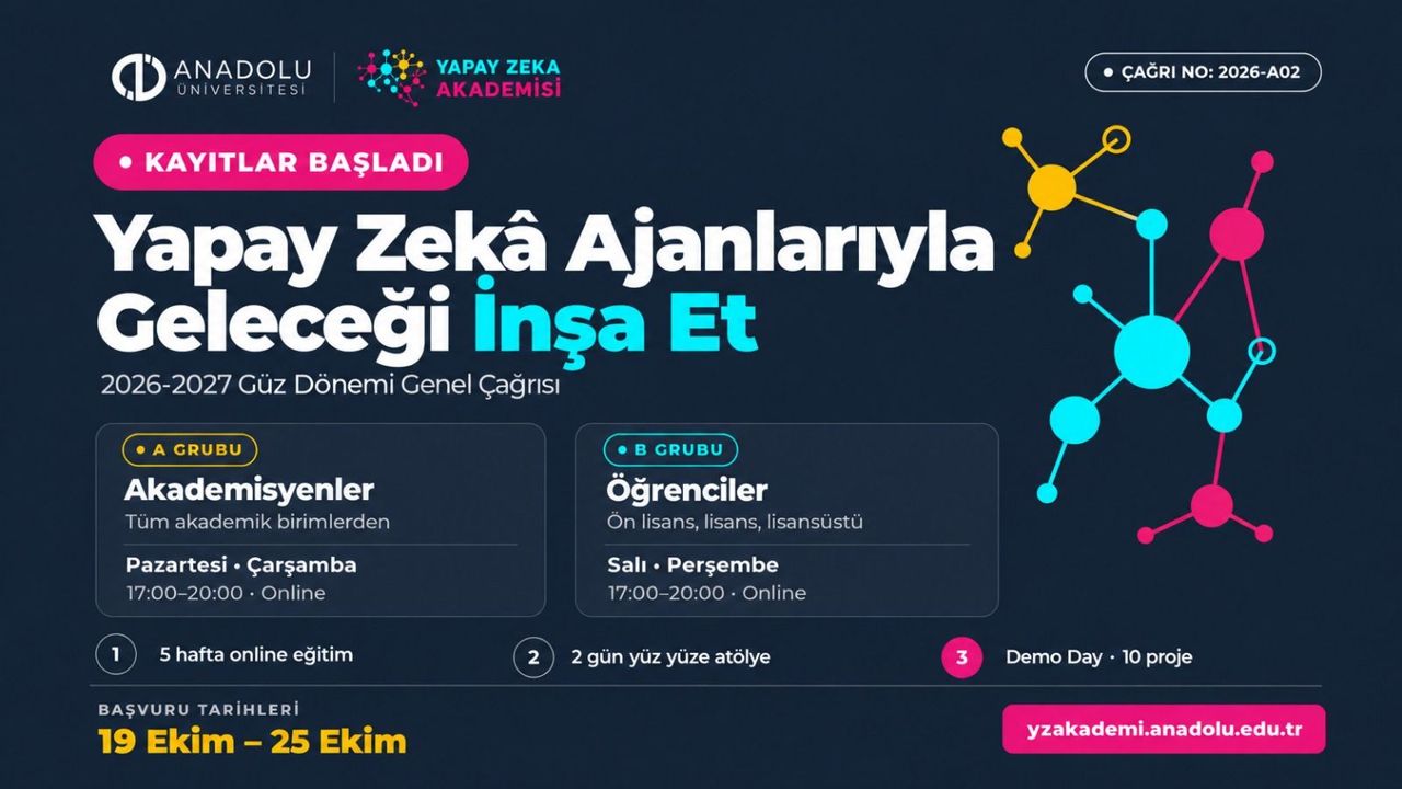 Anadolu Üniversitesi Yapay Zekâ Akademisi'nde yeni dönem başvuruları başladı