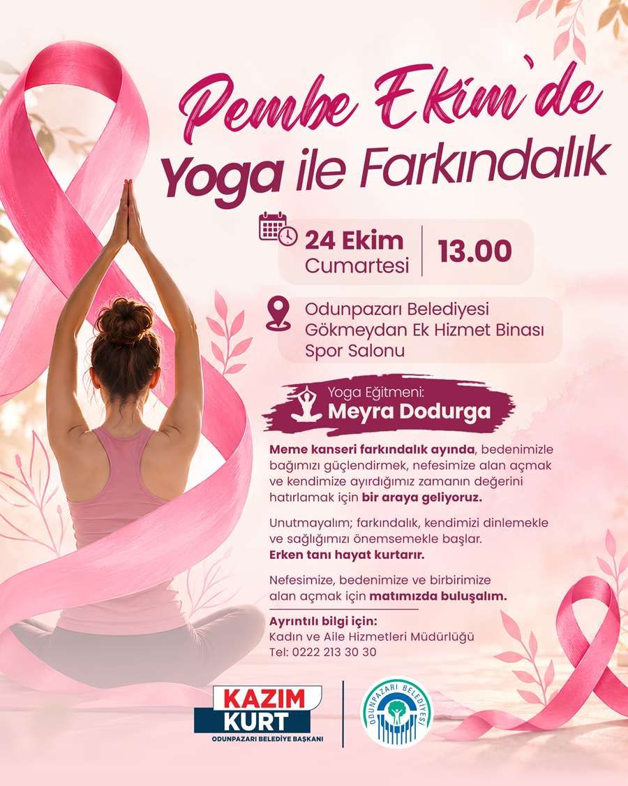 Odunpazarı'nda meme kanseri farkındalığı için yoga etkinliği