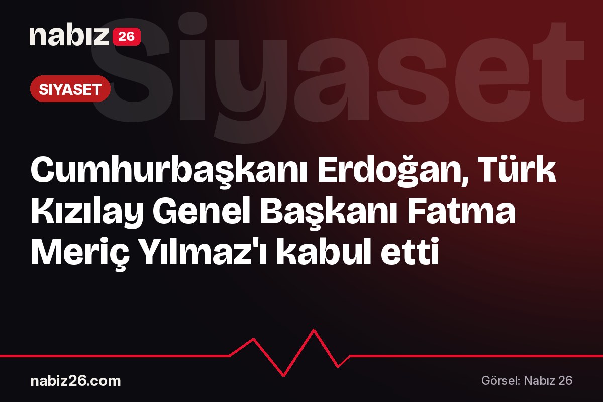 Cumhurbaşkanı Erdoğan, Türk Kızılay Genel Başkanı Fatma Meriç Yılmaz'ı kabul etti