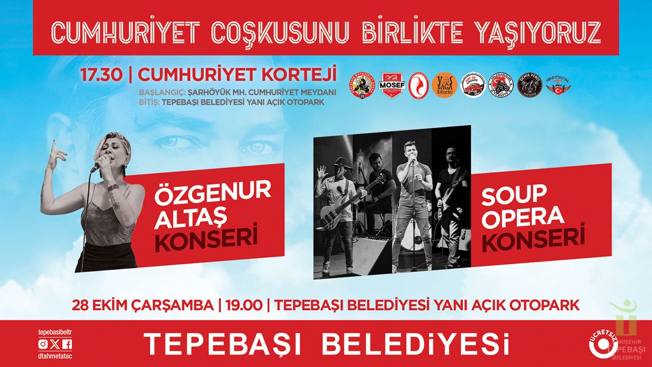 Tepebaşı'nda Cumhuriyet Bayramı kortej, ücretsiz konser ve EKO-ŞOV ile kutlanacak